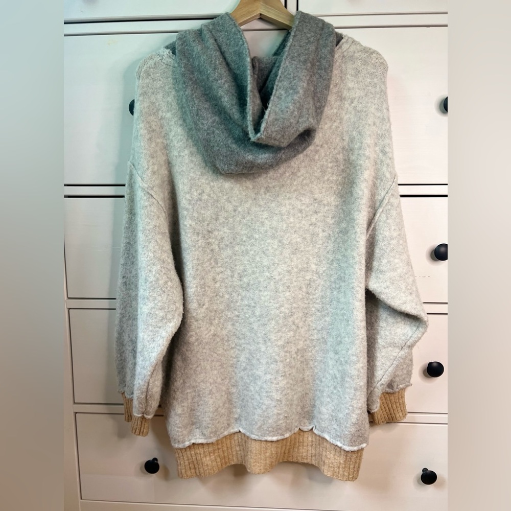 Free People Gray and Cream Hoodie - Picture 4 of 16